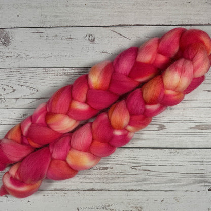 Pink and Darker Pink Fiber/Dyed to order
